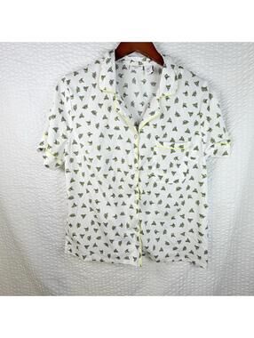 Tabitha Webb Women’s Medium White Bee Printed Drawstring Pajama Set